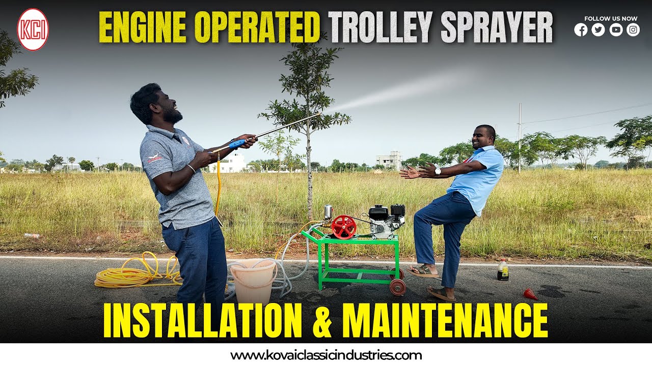 Master Your Engine Operated HTP Pump Trolley Sprayer Complete Fitting & Maintenance Guide🛠️💦#sprayer
