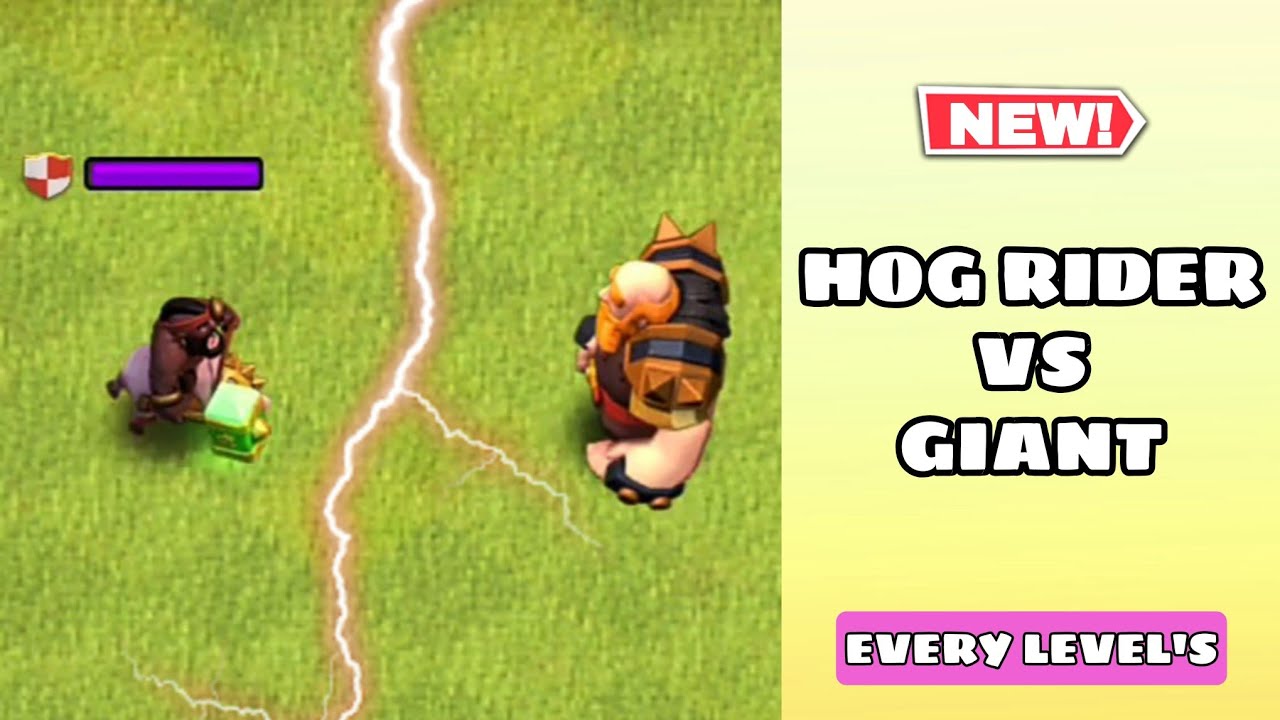Every Level Hog Rider Vs Every Level Giants | Clash Of Clans | #coc#clashofclans#giant#hog