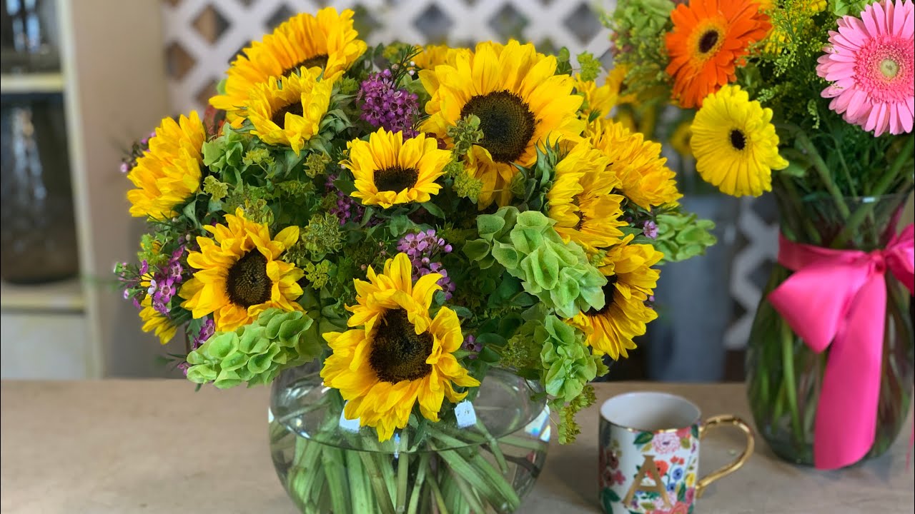 Ideas faciles para hacer un arreglo floral con girasoles