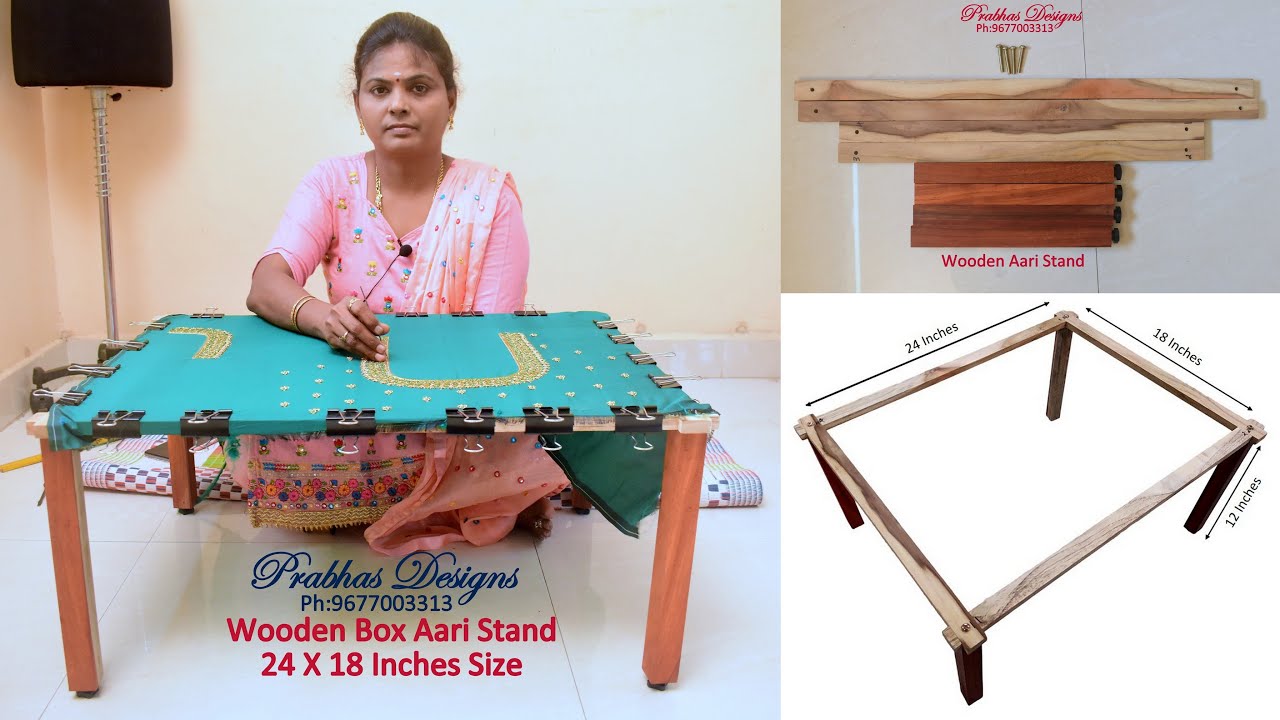 Wooden Box Aari Stand || 24 X 18 Inches Size || Easy and Comfortable way to do Aari Work