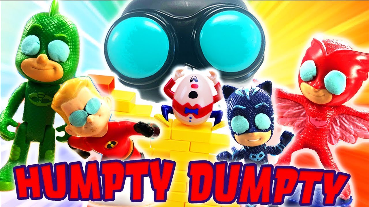 Incredibles 2 and PJ Masks Humpty Dumpty Wall Game! Featuring Dash, Owlette, Catboy and Violet!