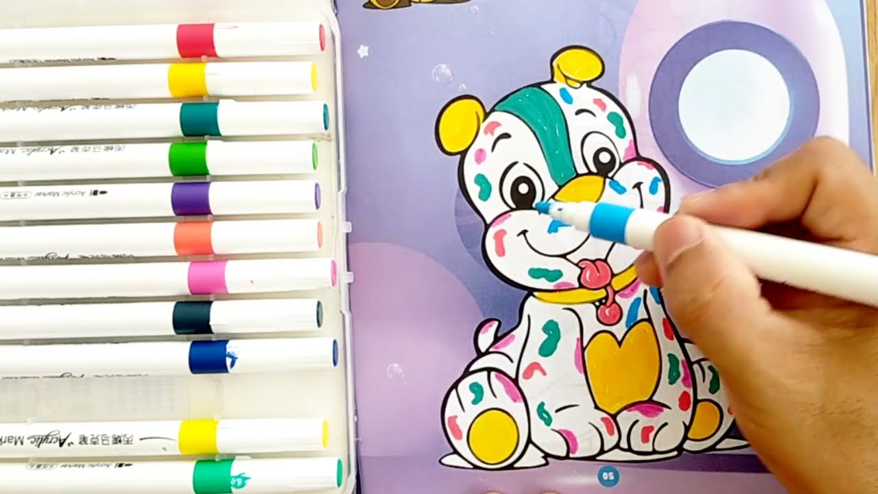 T&ocirc; m&agrave;u ch&uacute; ch&oacute; đốm nhiều m&agrave;u cho b&eacute; | Colors for kids #kids #tomau #colors #tomauchobe