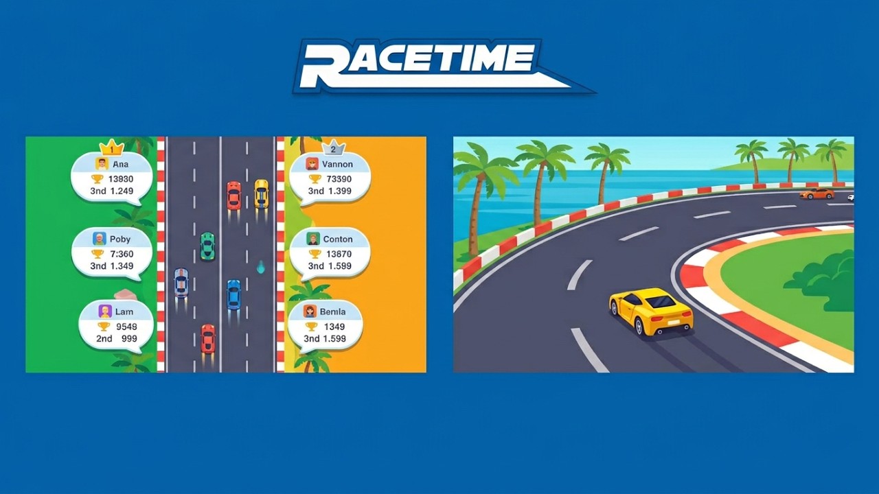 Race Time (by PeopleFun) - free offline arcade game for Android and iOS - gameplay.