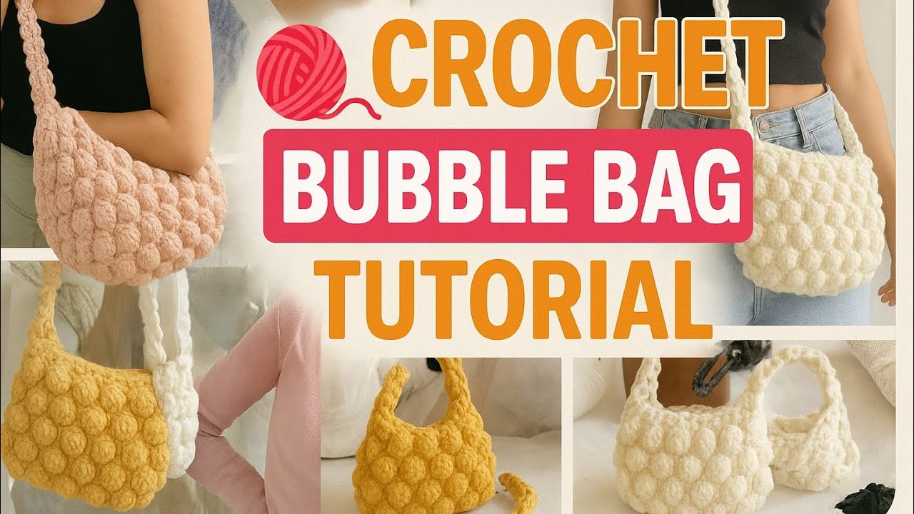 Crochet bubble bag tutorial | popcorn bag | Beginner tutorial 