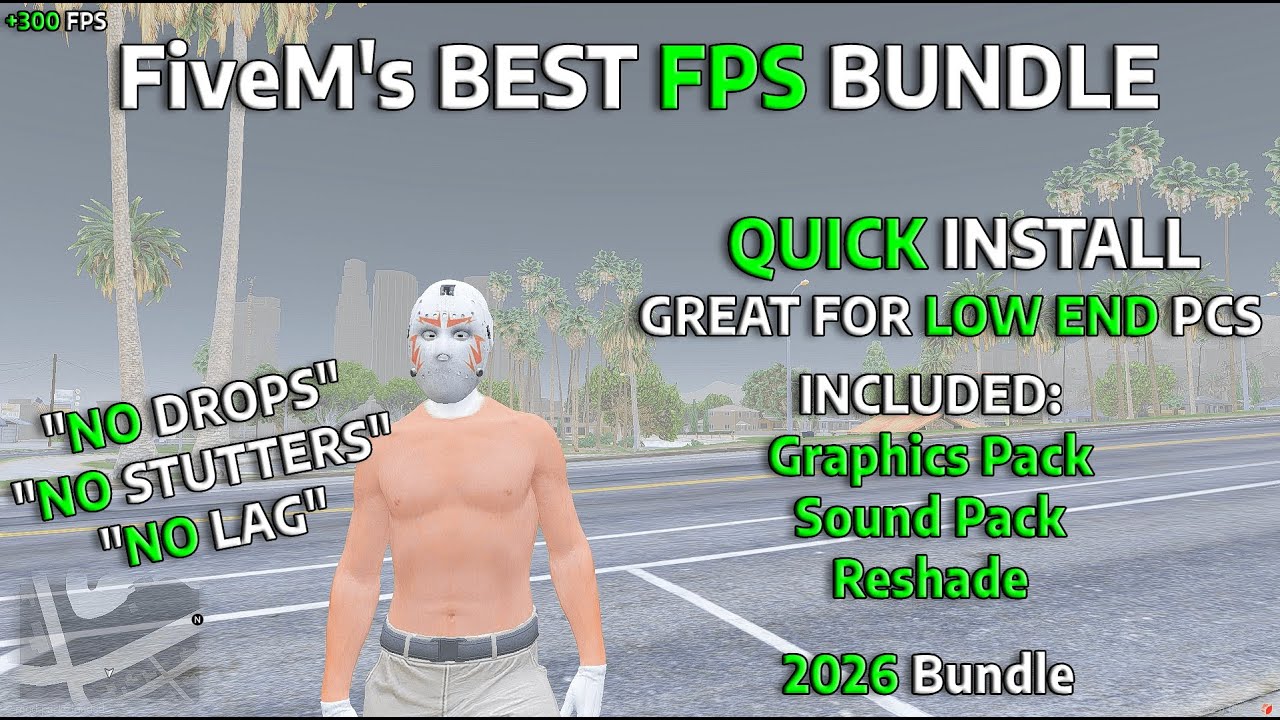 FiveM Bundle | Best FPS Boost Pack (2026) +300 FPS | 1 Sound Pack | Reshade | RARE BloodFX + Tracer