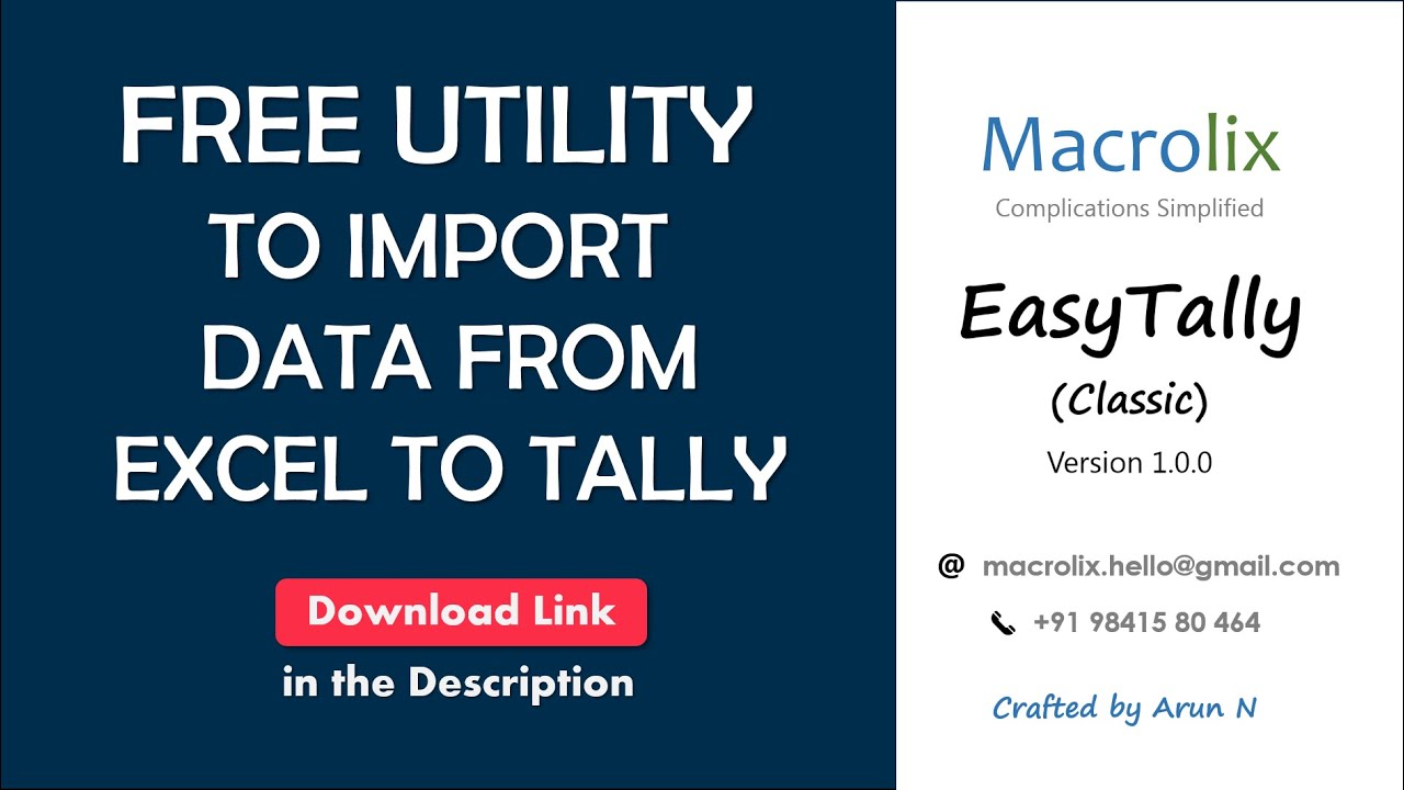 Import Data from Excel to Tally