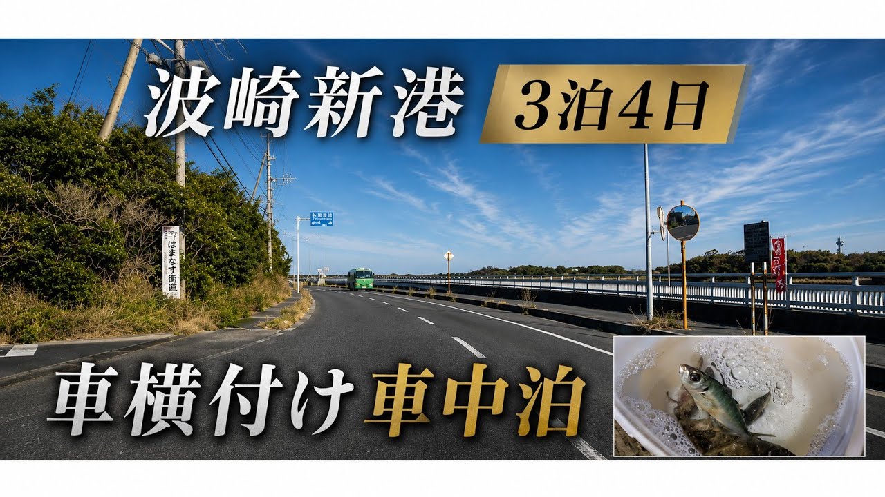 【波崎新港岸壁車中泊】初日　真鰯が入っていると⁉️急いで行った結果