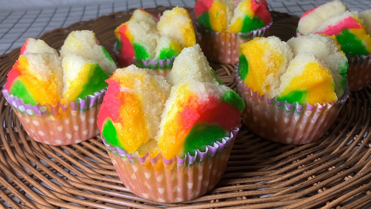 彩色发糕食谱 | 一次做就成功| 简易版 个个都开花 | Colourful Huat Kuih Recipe