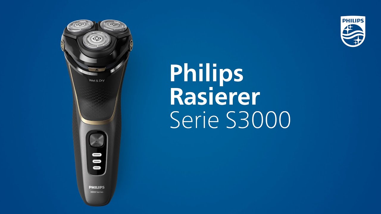 Philips Rasierer Serie S3000 - F&uuml;r eine angenehme, gr&uuml;ndliche Rasur, selbst bei empfindlicher Haut.