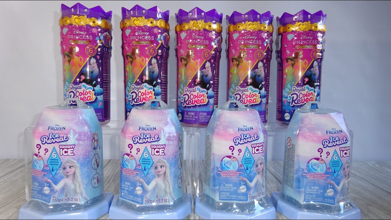 UNBOXING Disney Frozen Ice Reveal and Disney Princess Royal Color Reveal Surprise ASMR No Talking