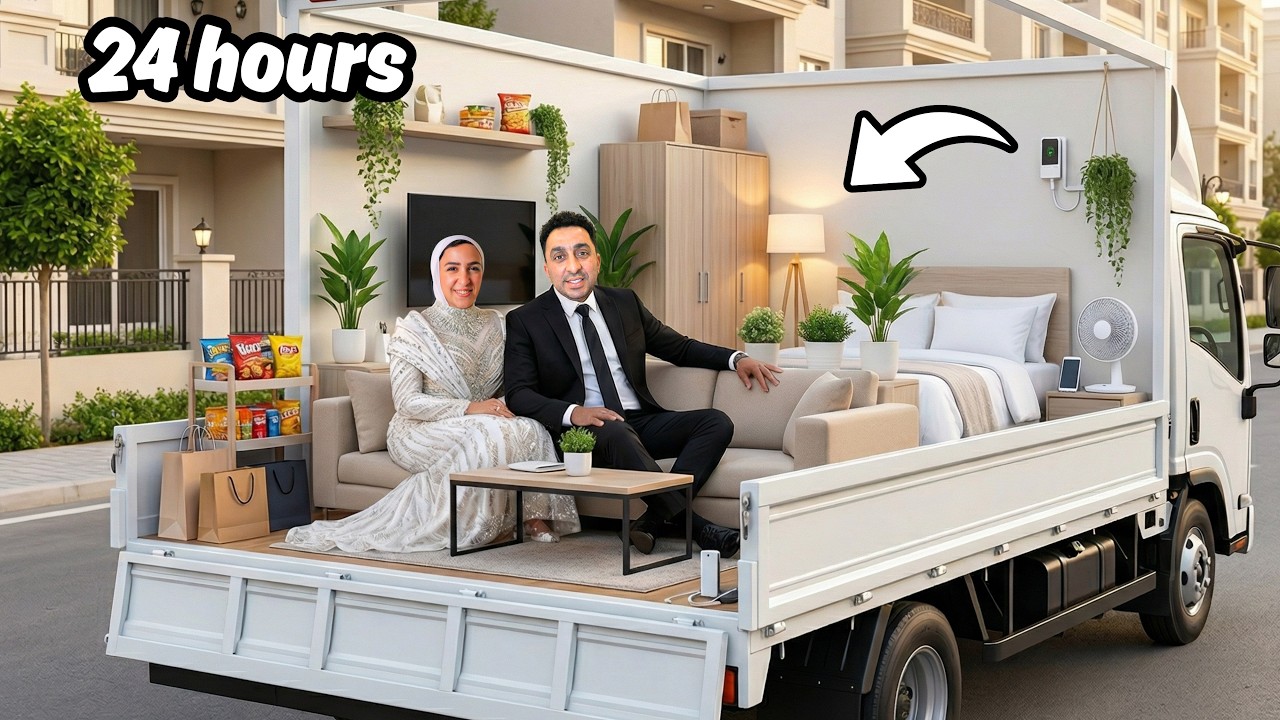 تحدي بنينا أصغر بيت متنقل.. نمنا في الشارع؟! 🏠❄️
