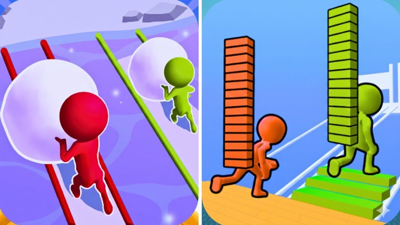 Snow Race vs Bridge Race - Max Gameplay walkthrough | New level game 