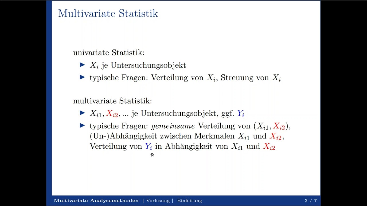 Multivariate Analysemethoden - Einleitung