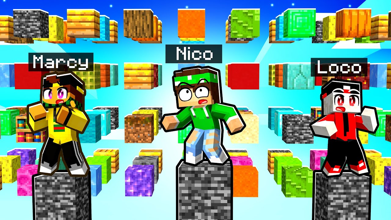 SOPRAVVIVI IN MEZZO A 1.000.000 DI BLOCCHI su UN PILASTRO DI BEDROCK su MINECRAFT!