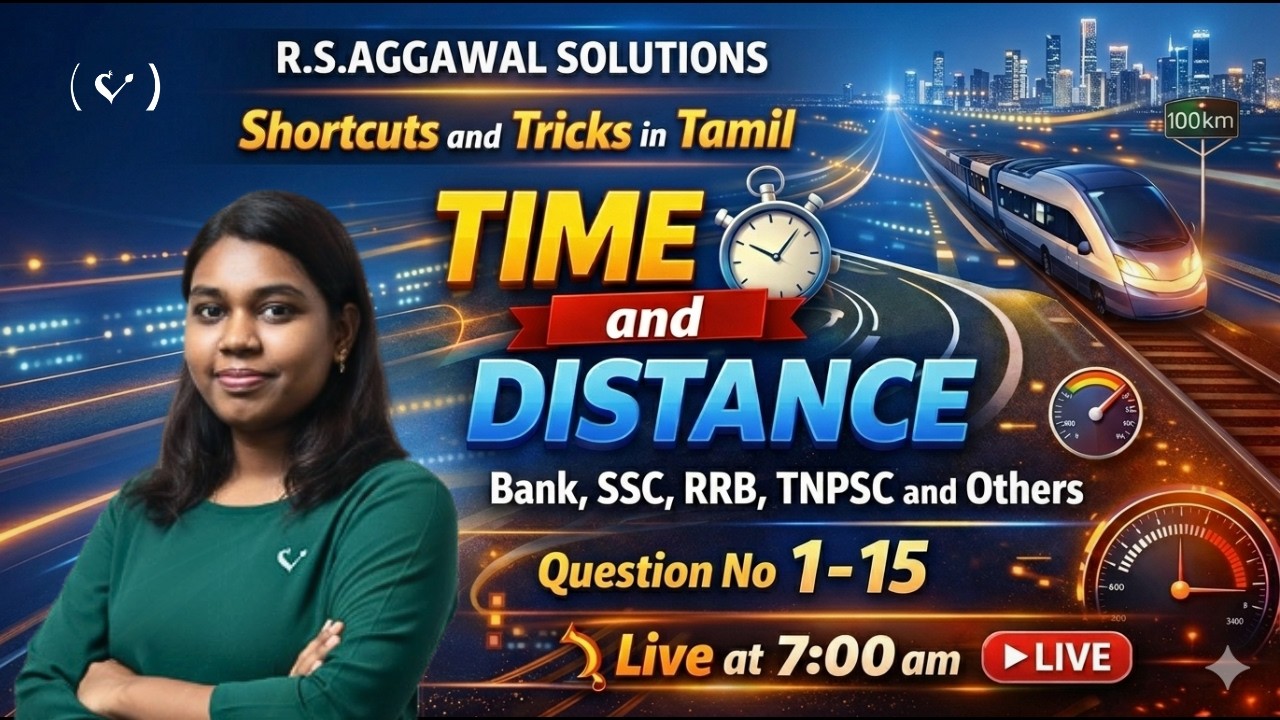 Time and Distance Shortcuts in Tamil 🔥 Aggarwal Solutions by Sivasakthi S in Tamil 🦚 Vetrivetha