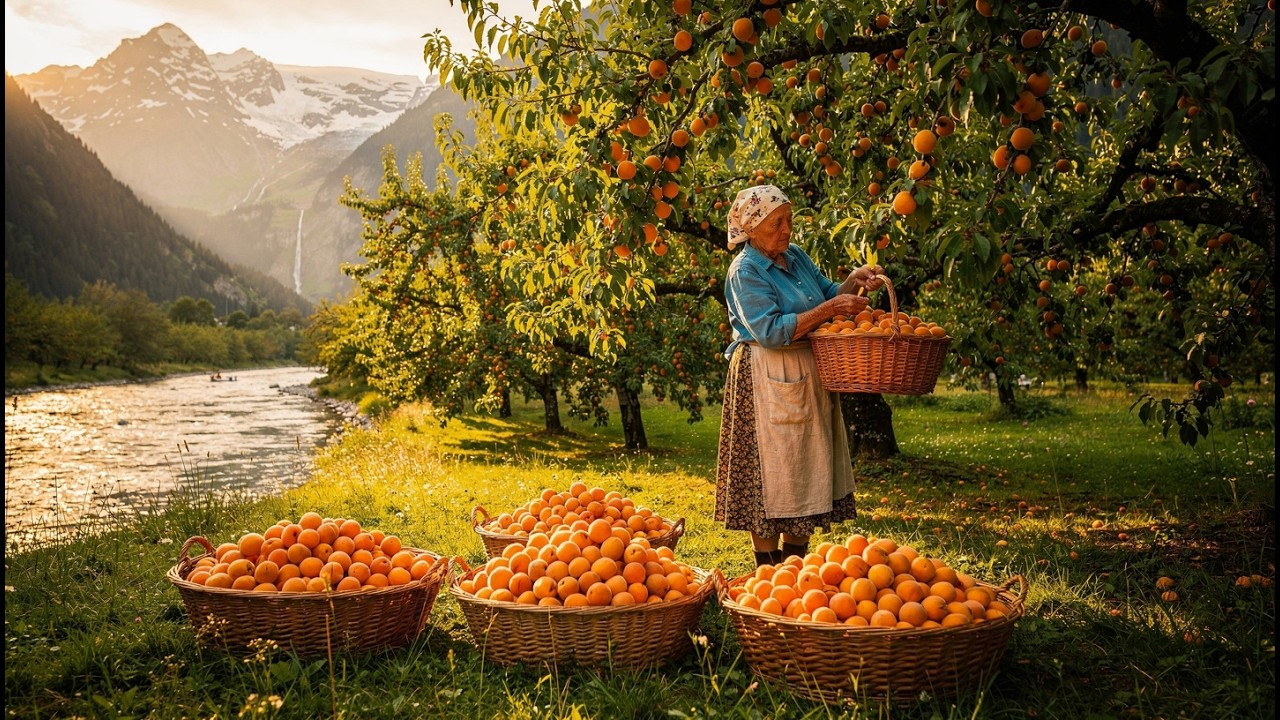 Grandma's Secret Farm Life Revealed! 🏔️ Peaceful Farm & Apricot Jam 🍑 A Basket of Ducklings 🐥