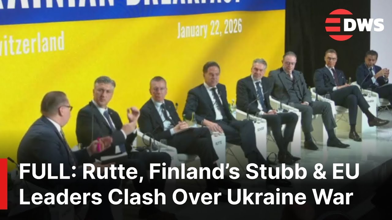 FULL WEF 2026 DISCUSSION: NATO&rsquo;s Rutte, Finland&rsquo;s Stubb & EU Leaders Clash Over Ukraine War | AC1E