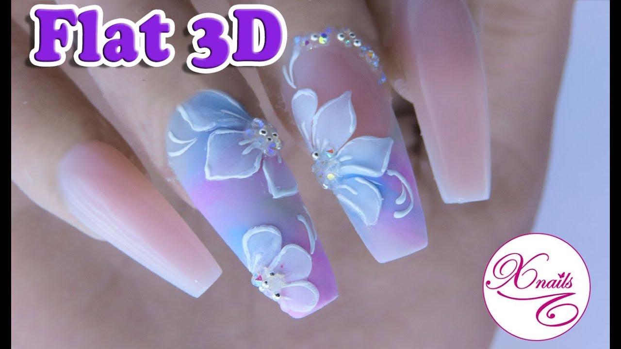 Como hacer Uñas con Flores en  FLAT 3D 😍 con Gel PLASTILINA / PLASTIGEL🌸🌸