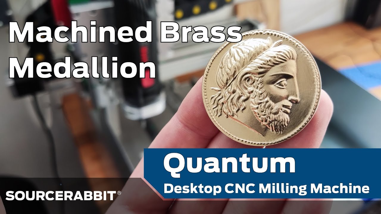 Machined Brass Medallion with the Quantum desktop CNC milling machine