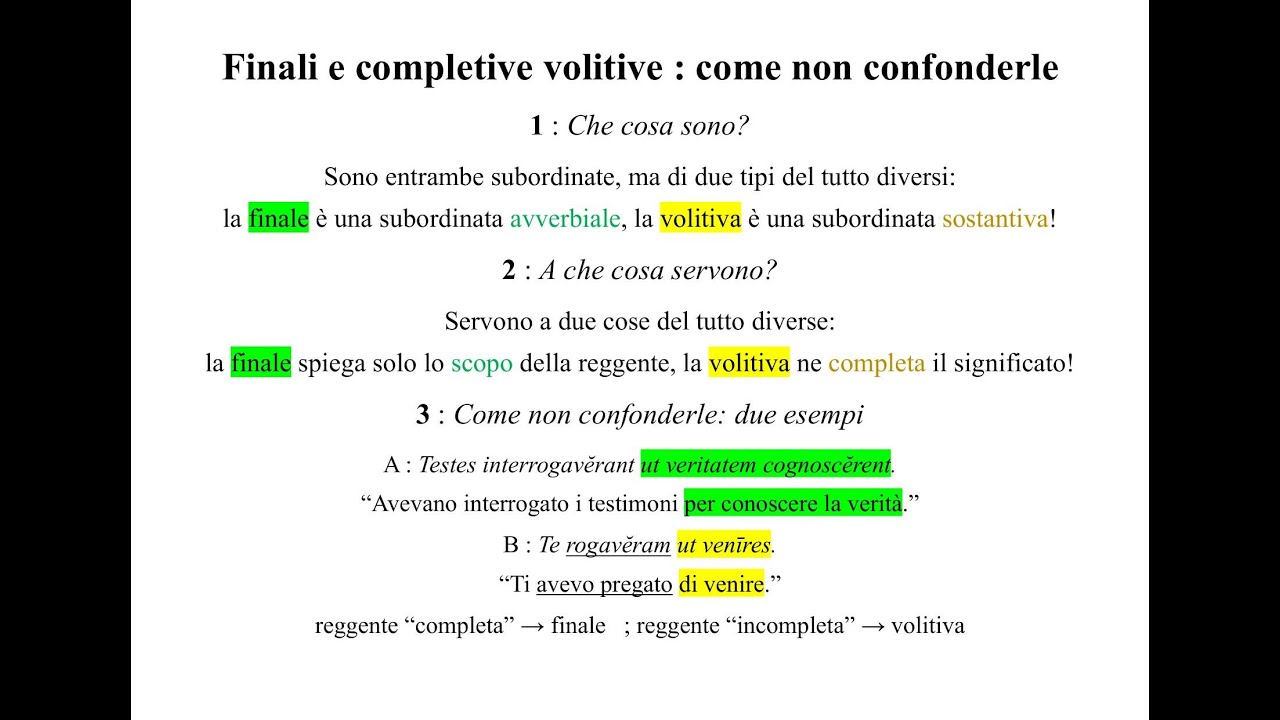 Come non confondere le finali e le completive volitive in latino (e in italiano) - Pillole di Latino