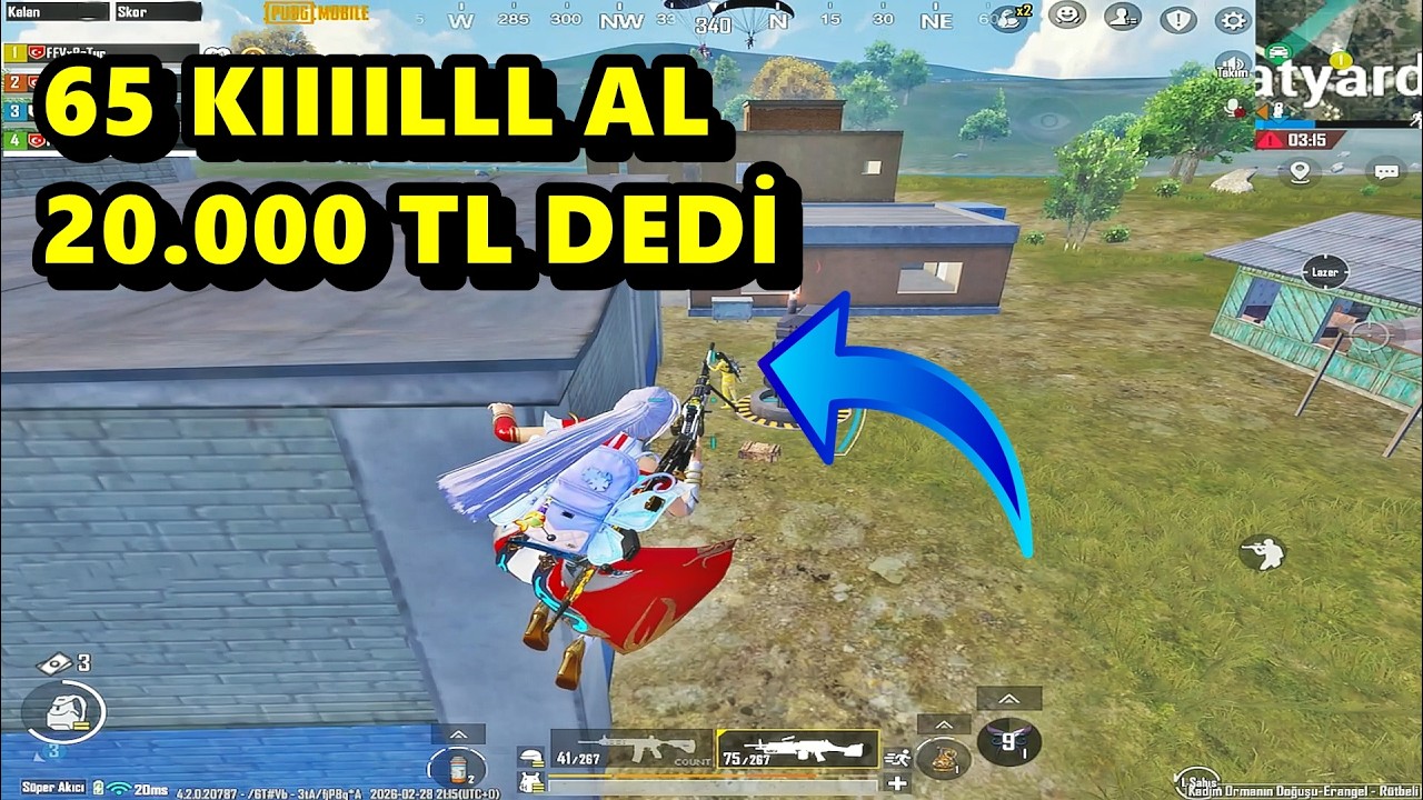 65 KIIIILLLL AL 20.000TL DEDİ ! HARİTAYI DUMAN ETTİK ! BATUR GAME PUBG MOBİLE