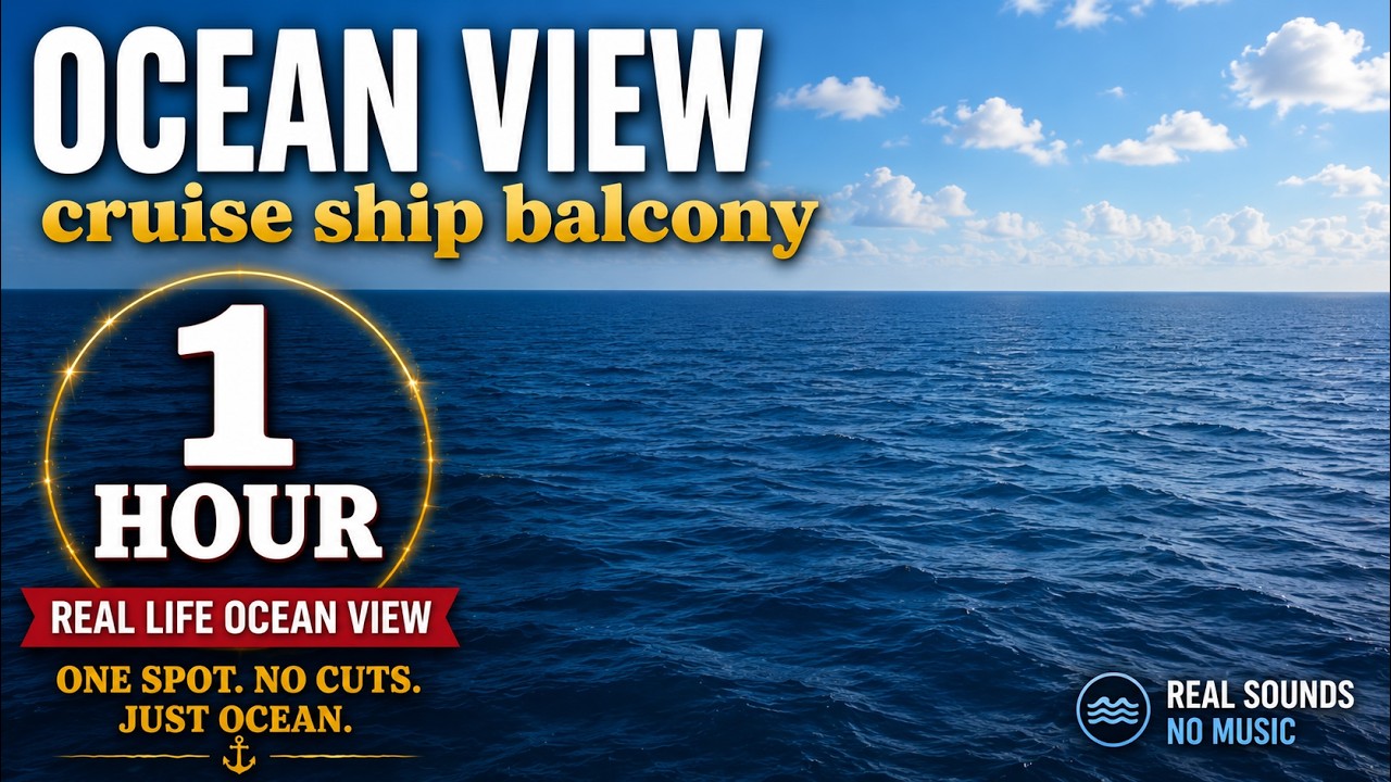 Ocean View - 1 Full Hour HD - Cruise Ship Balcony