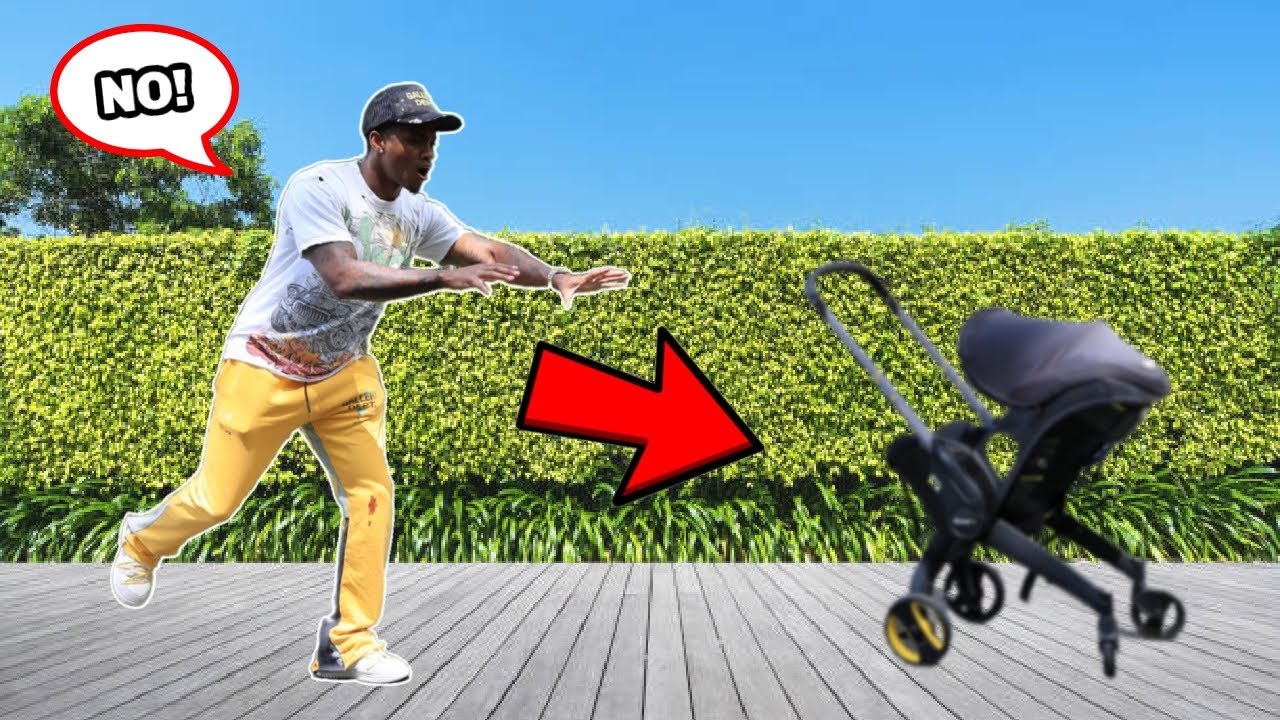 Letting Stroller Roll Away With Baby Inside To See His Reaction!