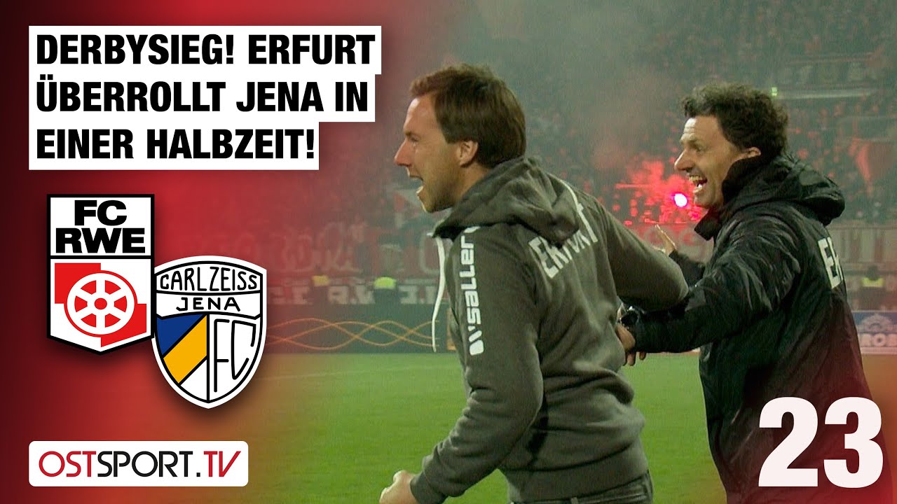 Derbysieg! Erfurt &uuml;berrolt Jena in einer H&auml;lfte: RW Erfurt - Carl Zeiss Jena | Regionalliga Nordost