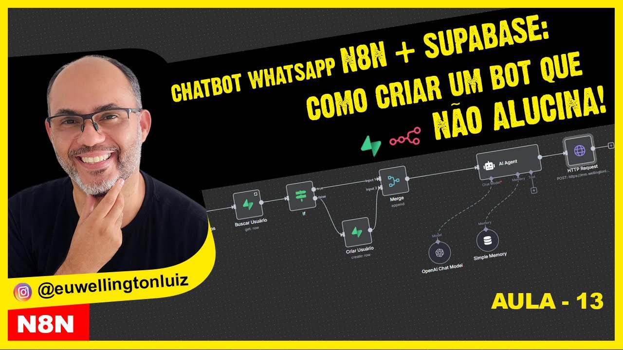[CONTINUAÇÃO AULA 12] - Chatbot WhatsApp n8n + Supabase: Como Criar um Bot que NÃO ALUCINA!