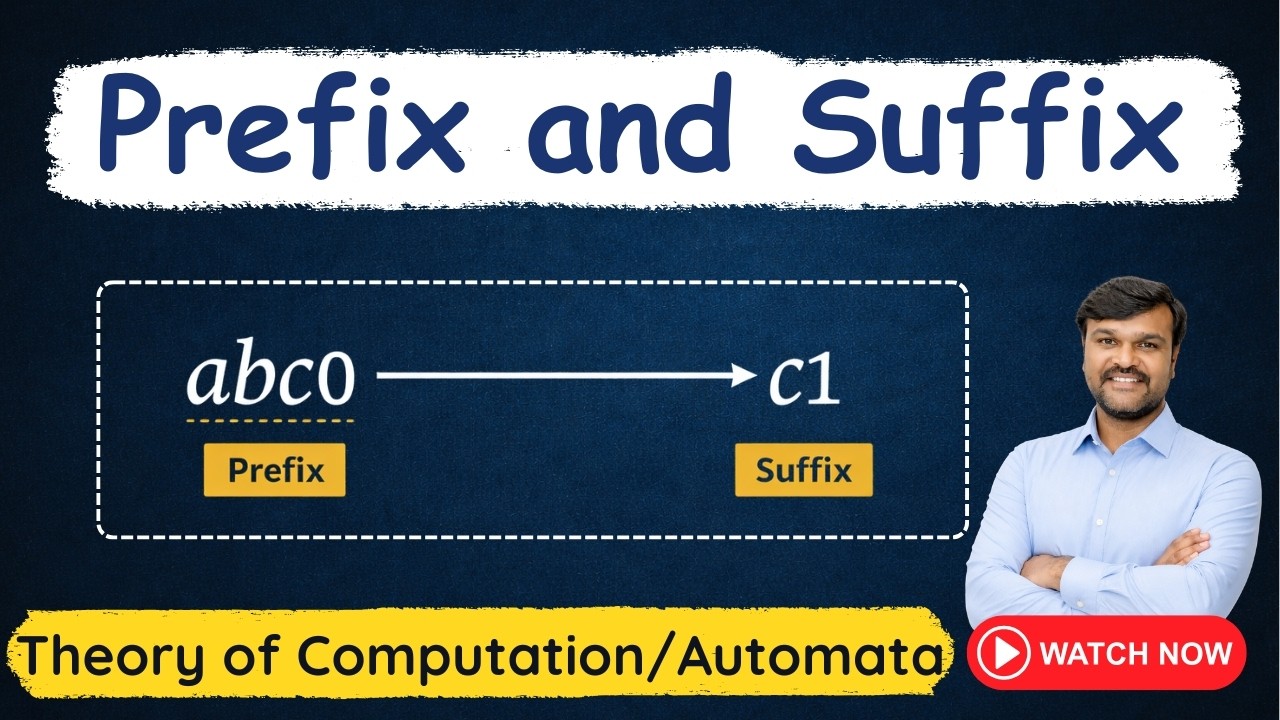 Theory of Computation: Prefix and Suffix | Fundamentals | TOC