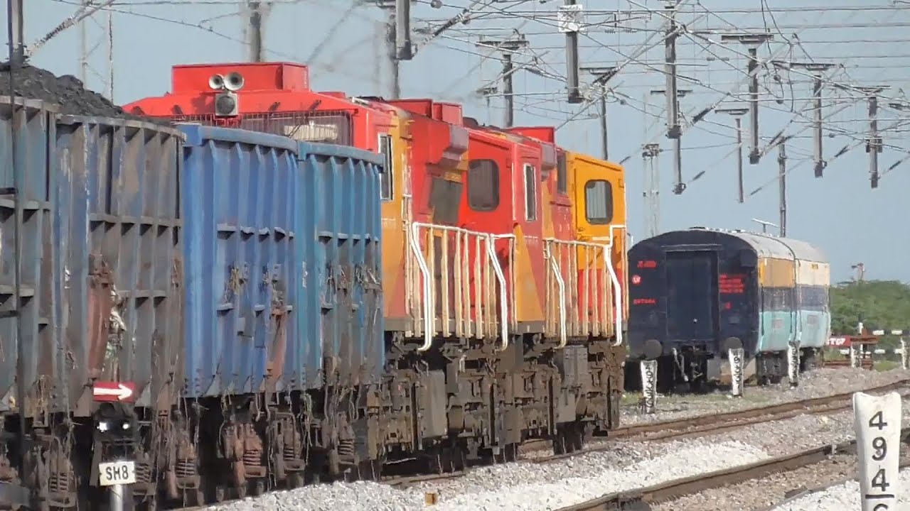 Roaring WDG 4G Twins with LOUD departure HONK | TAKE OFF with COAL Freight | Indian Railways