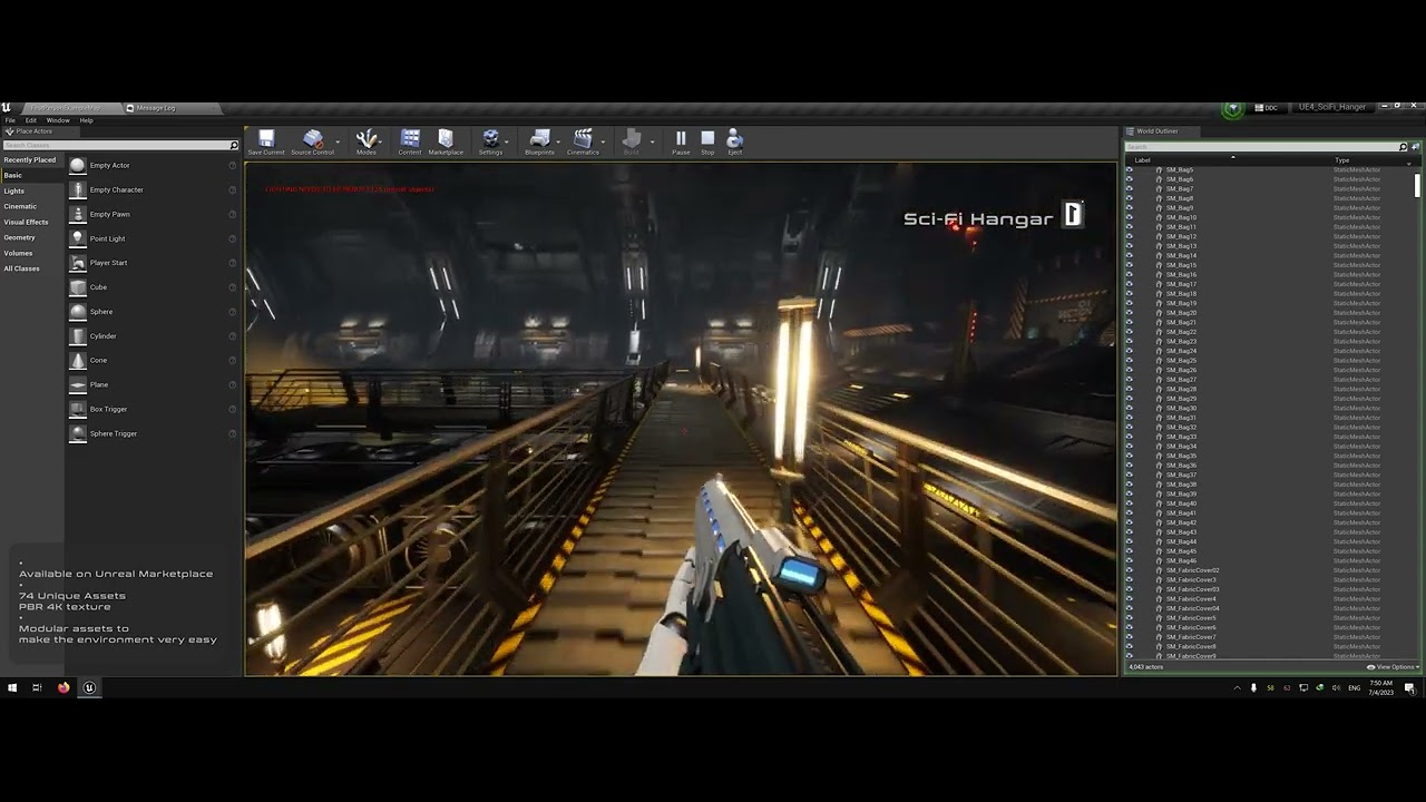 Sci-Fi Hangar Walkthrough in Unreal Engine - Asset Packt