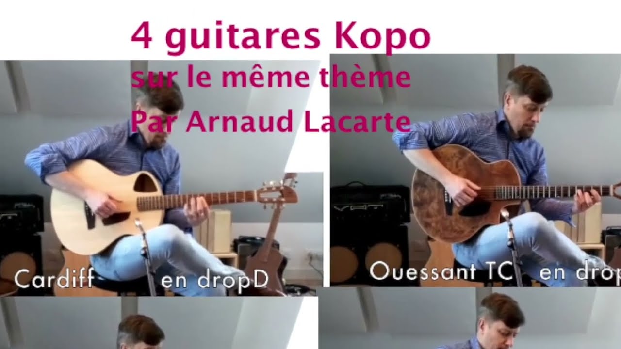 4 guitares Kopo sur un même thème de Bruce Cockburn. Arnaud Lacarte.
