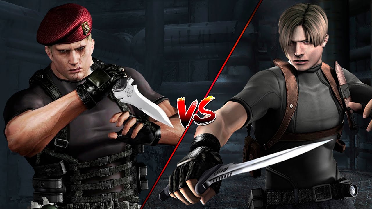 Леон против Краузера Knife Fight | Все бои с боссами Джека Краузера | Resident Evil 4