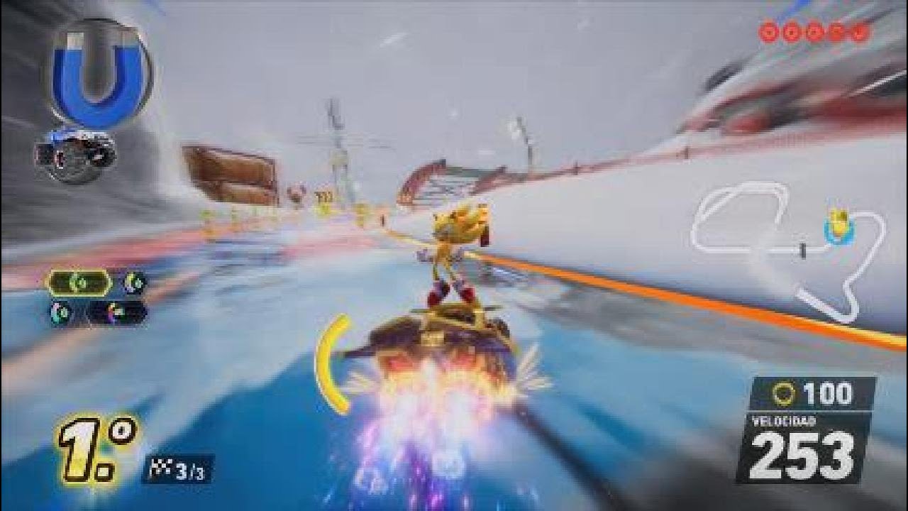 Super Sonic Racing Crossworlds Velocidad Súper Sónica