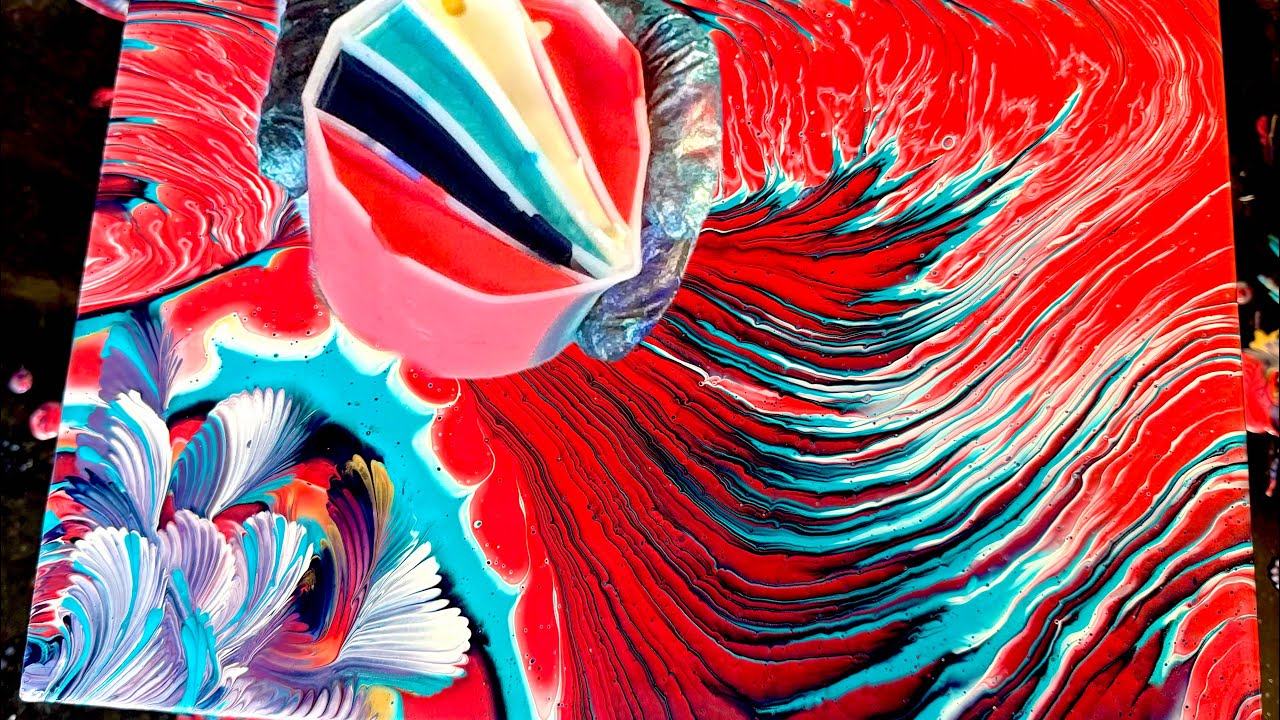 Metallic GLOW ✨+ Striking Colour Palette in Split Cup Pour Painting 😍Acrylic Pouring /Fluid Art