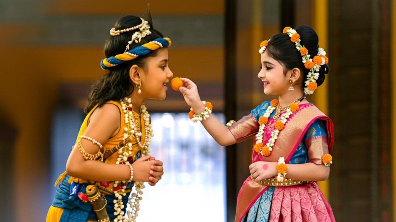 राधा ने बाल कान्हा को अपने हाथों से लड्डू खिलाया || यशोमती मईया के नंदलाला || Shree Krishan Leela