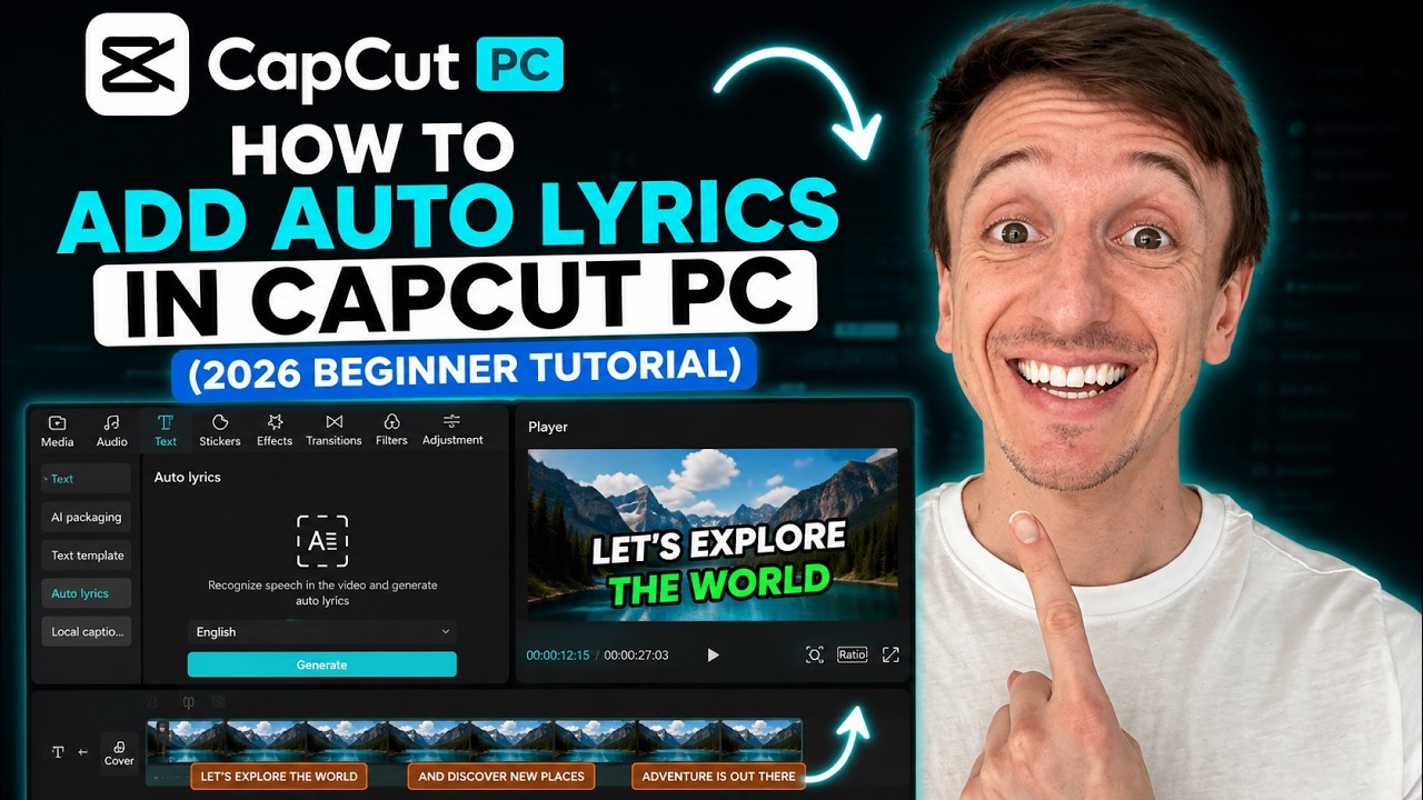 Как добавить автосубтитры в CapCut на ПК (обучение для начинающих 2026)