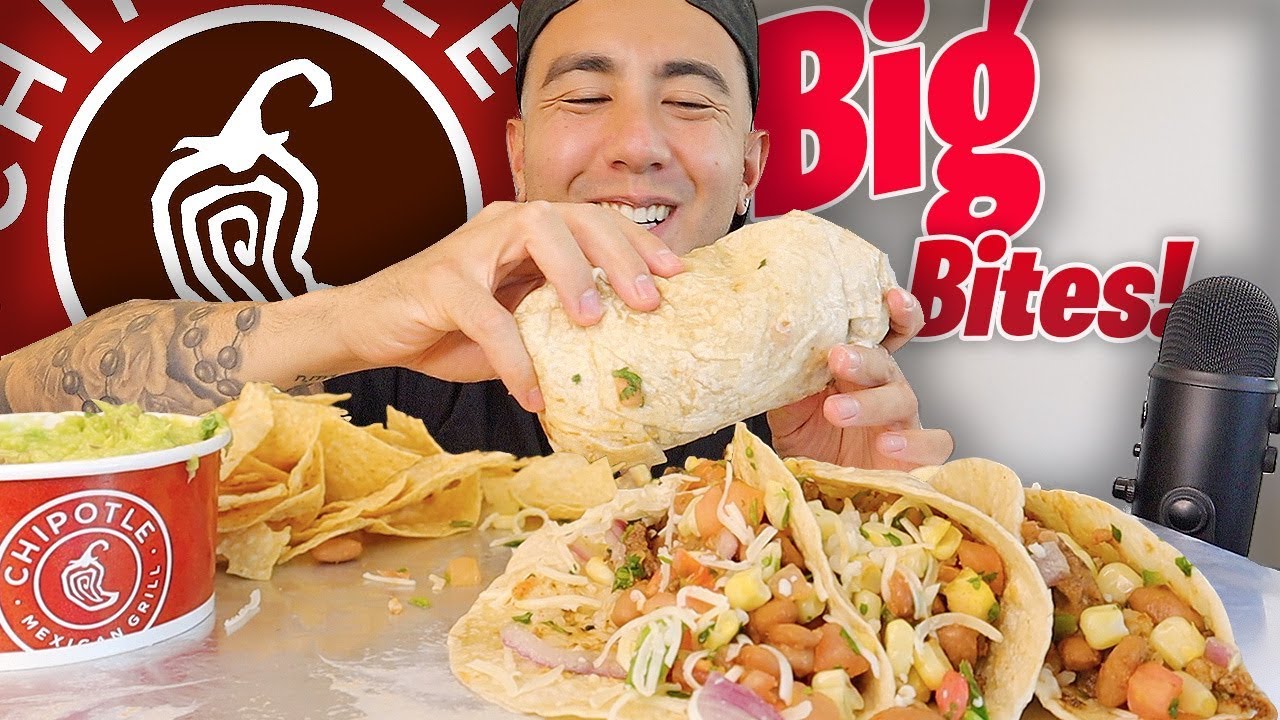 NEW Carne Asada Tacos + Barbacoa Burrito + Extra Yummy Chipotle Quacamole  (Mukbang)