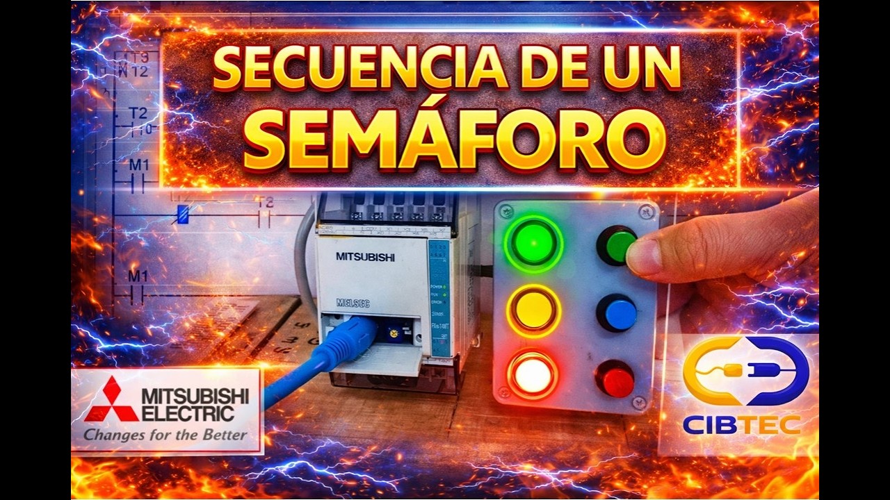Practica 1 secuencia de un semáforo en PLC Mitsubishi