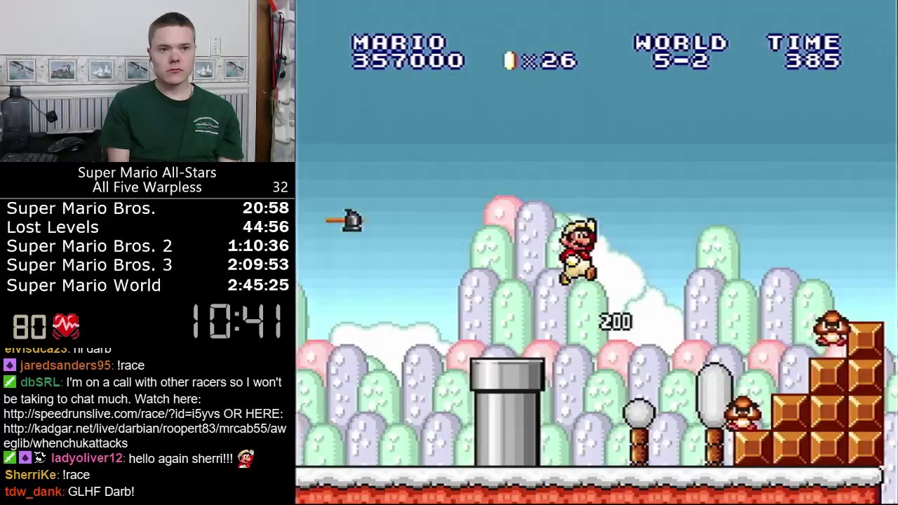 (2:42:37) Super Mario All-Stars - All Five Warpless speedrun *Former World Record*