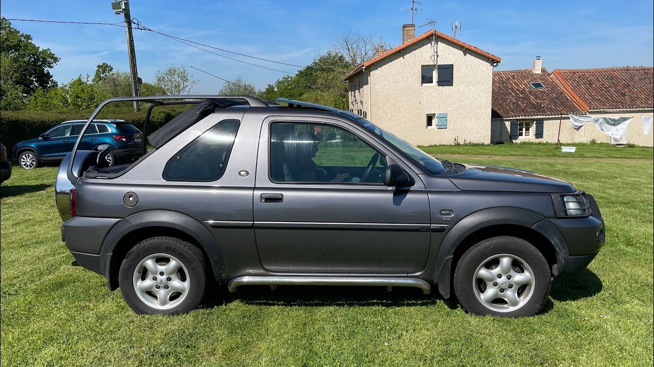 Soft Top Landrover Freelander 1,TD4 ,driving in France with the soft top open,Hippo on tour