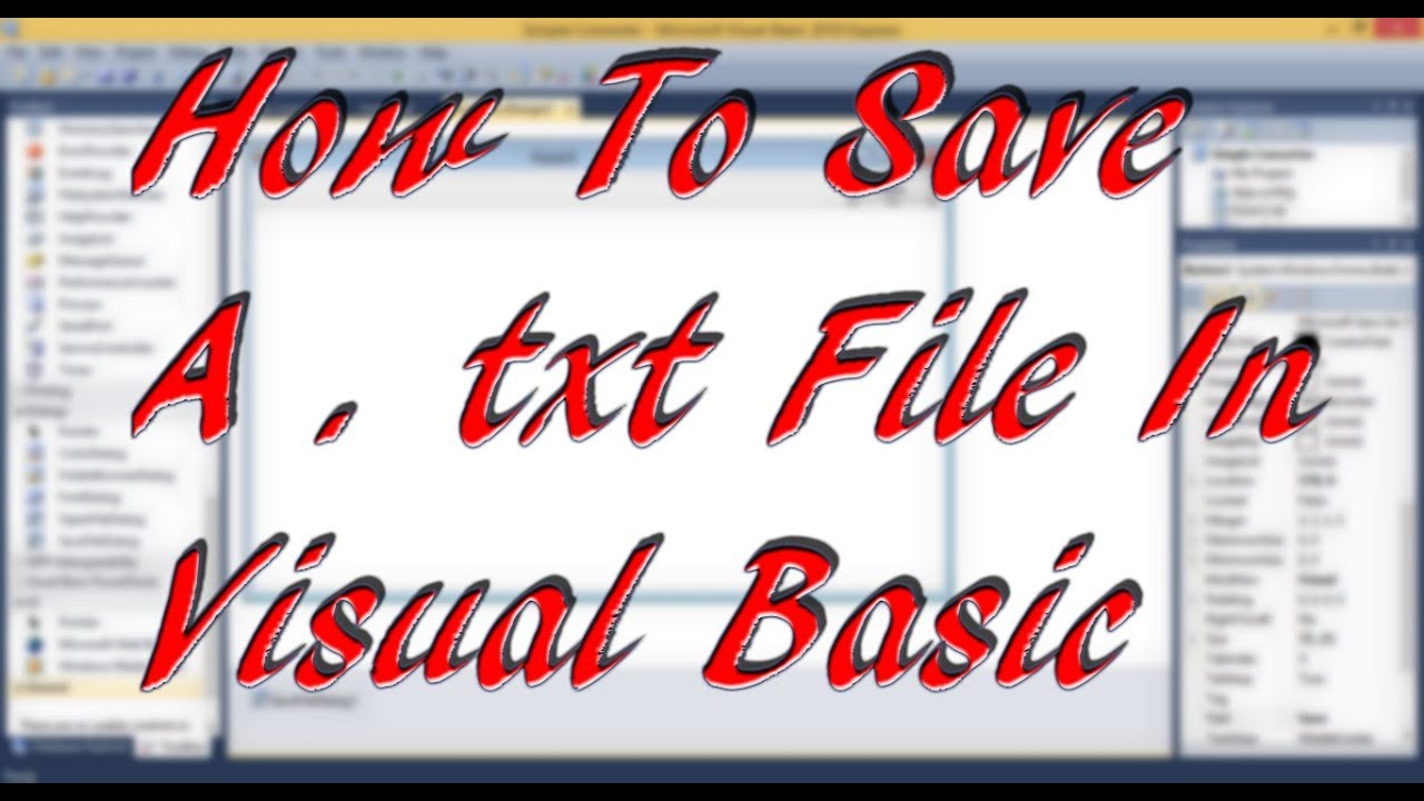 How to Save The Text File From Textbox In Visual Basic / Visual Studio