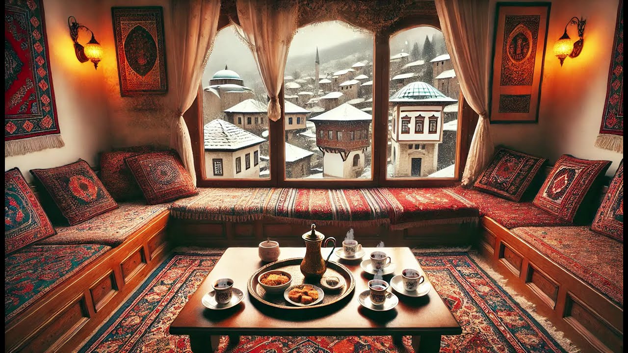 Cozy Bosnian Coffee Shop 4K ☕ | Relax with Bosnian Sevdah Music & Traditional Ambiance