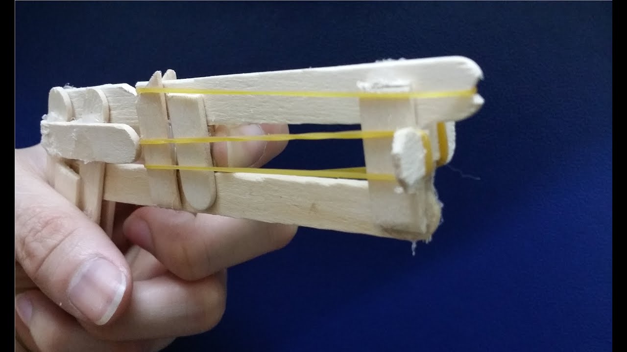 Come fare una pistola con ghiaccioli bastoni | Elastico pistola