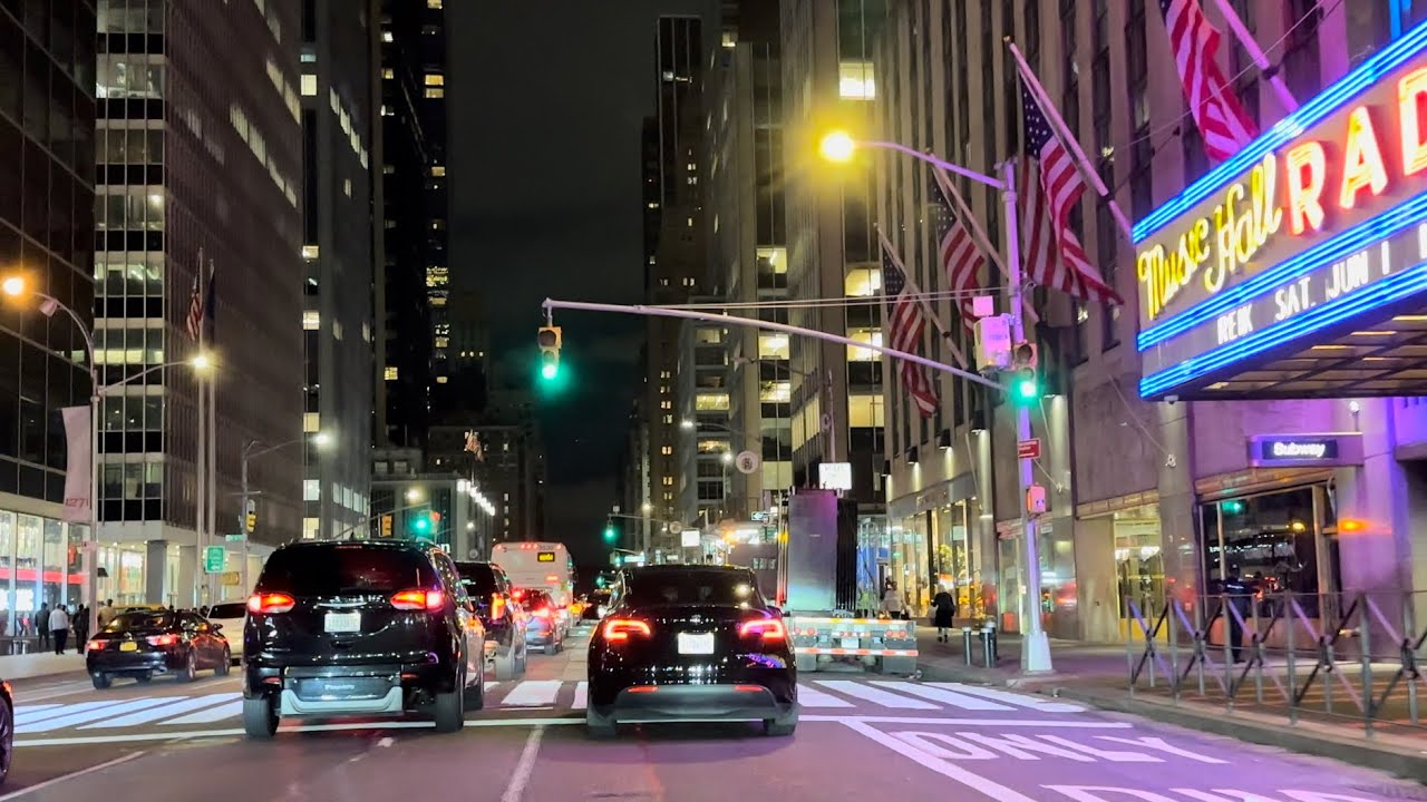 New York City 4K - Night Drive