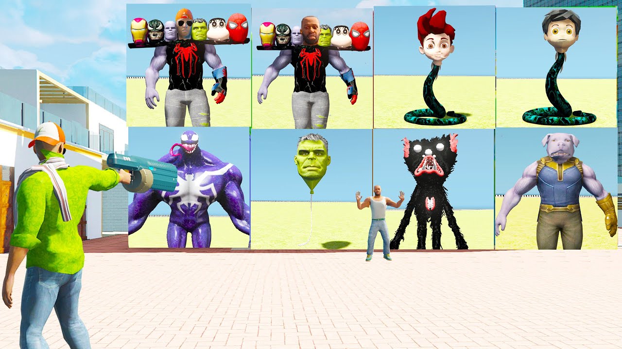 😱 Franklin Open 7 Head Avengers  Mystery Containers 💥😡 Indian Theft Auto💥🤡Indian Bike Driving 3D
