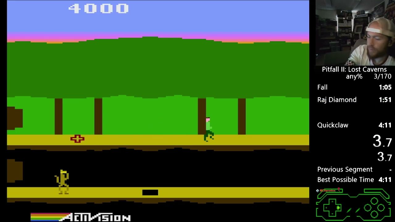 Pitfall II: Lost Caverns (Atari 2600) Any% 4:07.467