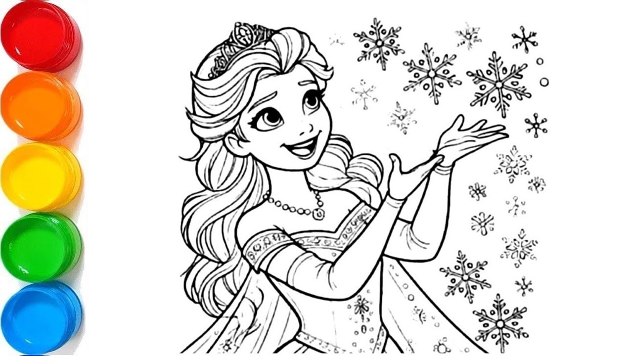 How To Draw Elsa Drawing, Panting And Coloring For Kids And Toddlers | Let's Draw Together