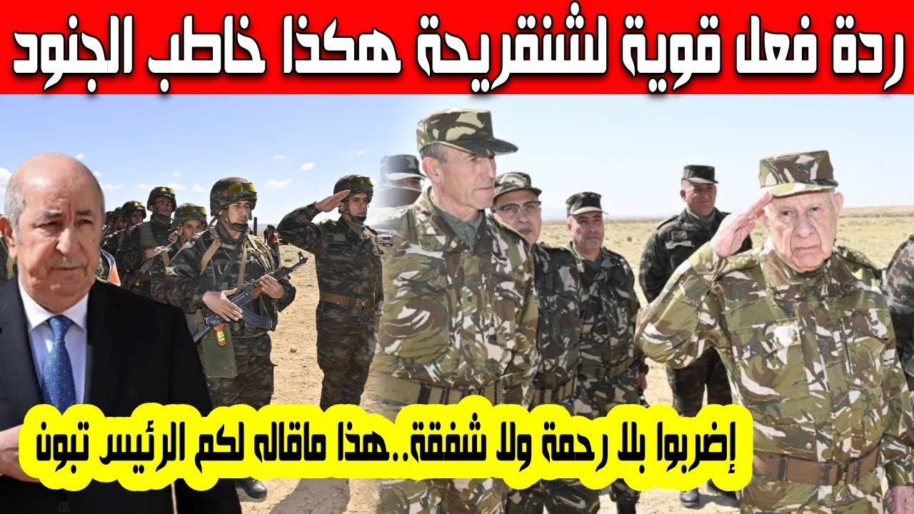 ردة فعل قوية للفريق أول شنقريحة أمام الجنود بعد القضاء على 7 إرهابيين الرئيس تبون قال لكم إضربو بقوة
